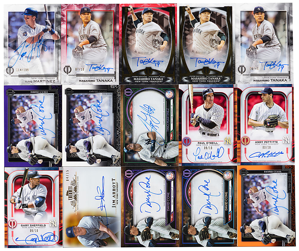 2012-2022 Topps Tribute New York Yankees Hall of Fame & Star Certified Autograph Collection (27) with (2) #1/1