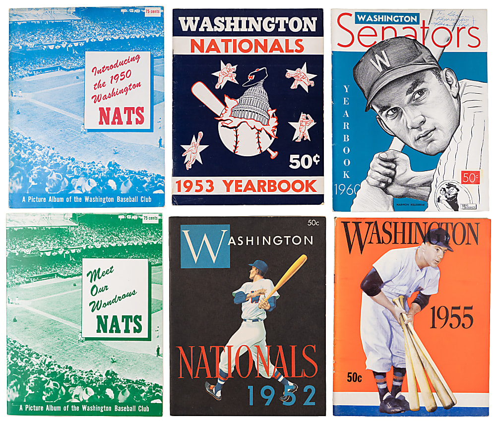 1949-1968 Washington Nationals/Senators Yearbook Collection (19) with Harmon Killebrew Signed 1960 & Various Signed