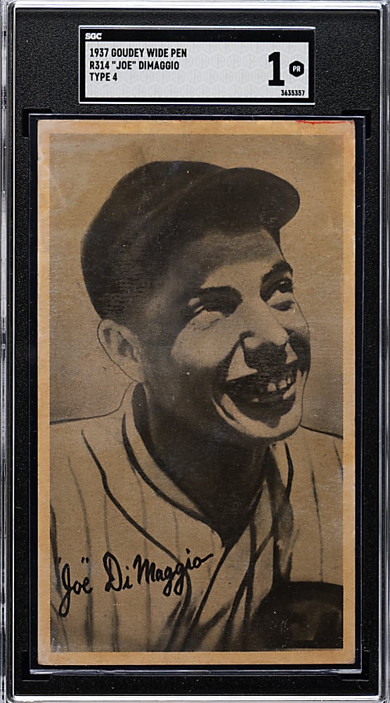 1937 R314 Goudey Wide Pen Type 4 Joe DiMaggio Rookie SGC POOR 1
