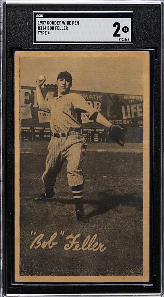 1937 R314 Goudey Wide Pens Type 4 Bob Feller Rookie SGC GOOD 2
