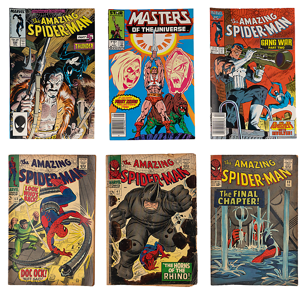 1960s-1980s Comic Book Treasure Chest (200+) with Amazing Spider-Man #41 1st Rhino & (6) 1986 Masters of the Universe #1