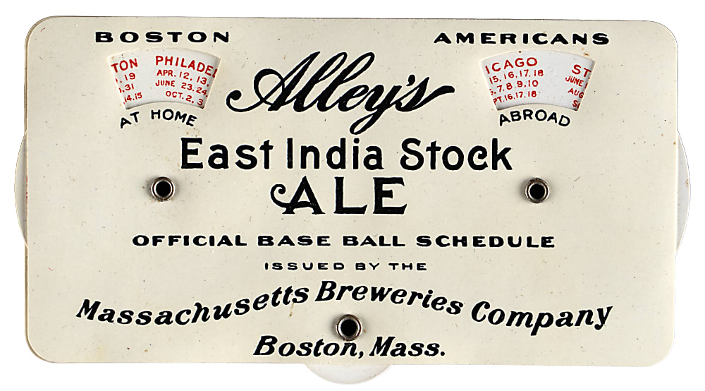 1916 Boston Red Sox & Boston Braves Celluloid Pocket Schedule with Brewery Advertising