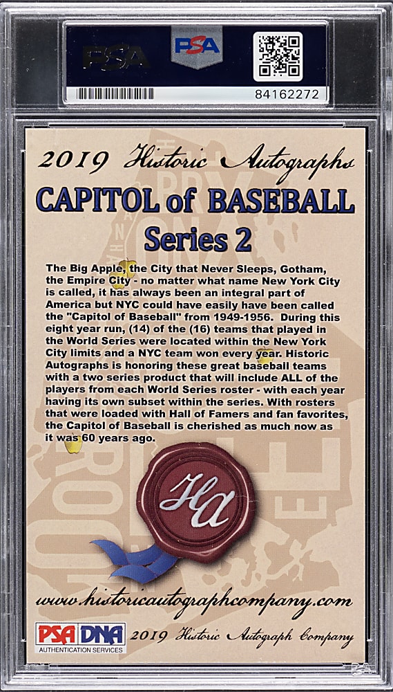 2019 Historic Autographs Capitol of Baseball Roy Campanella Signed Cut (#6/15) - PSA/DNA Authentic