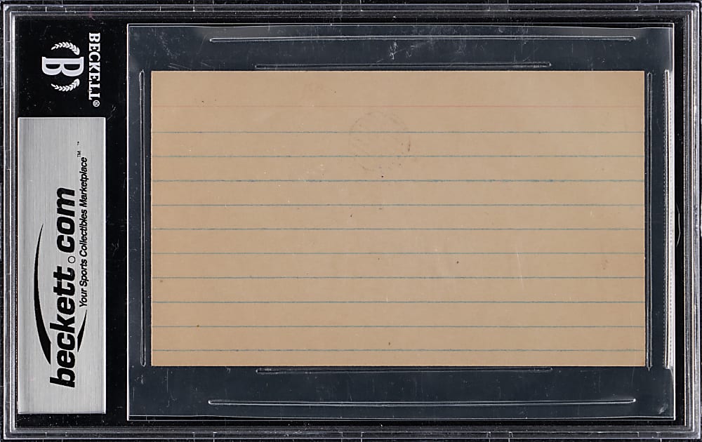 Ed Walsh Boldly Signed Index Card - Beckett Autograph Grade 9