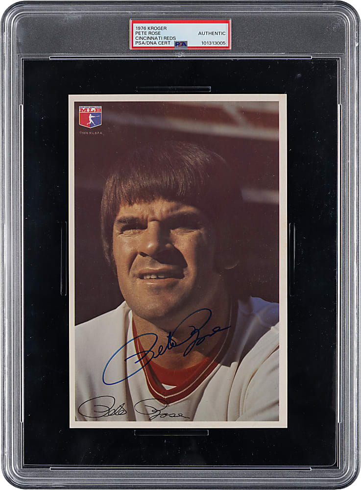 Signed 1976 Kroger Cincinnati Reds Pete Rose - PSA/DNA - 1 of 1!