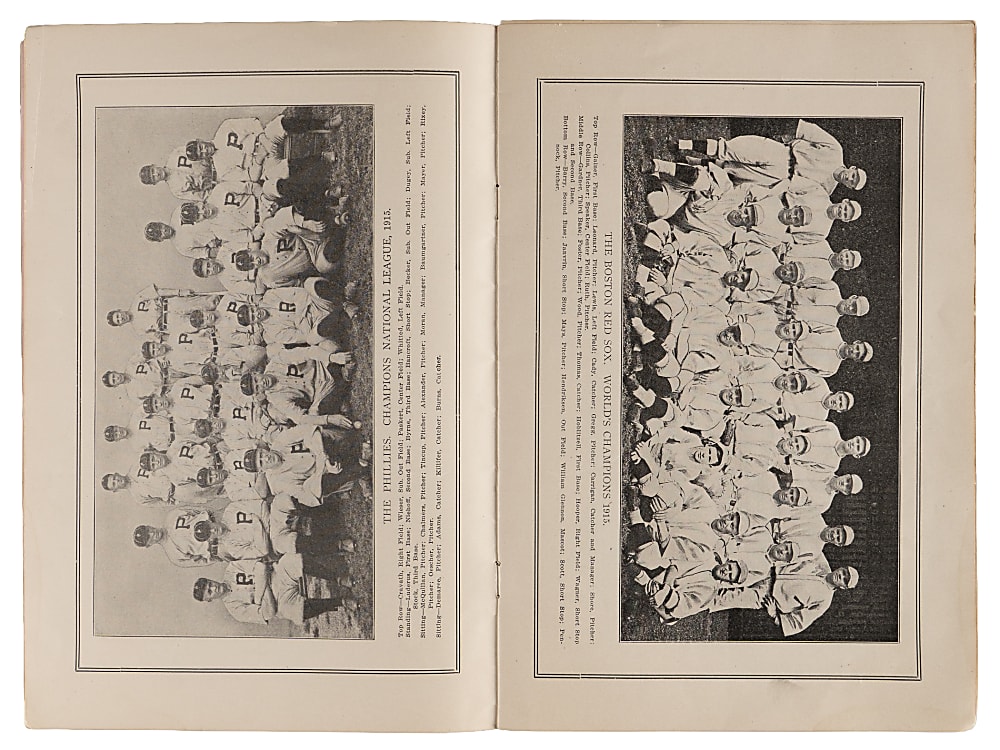 1915 Trans-Continental Tour Program Including 1915 World Champions Red Sox Photo with Babe Ruth