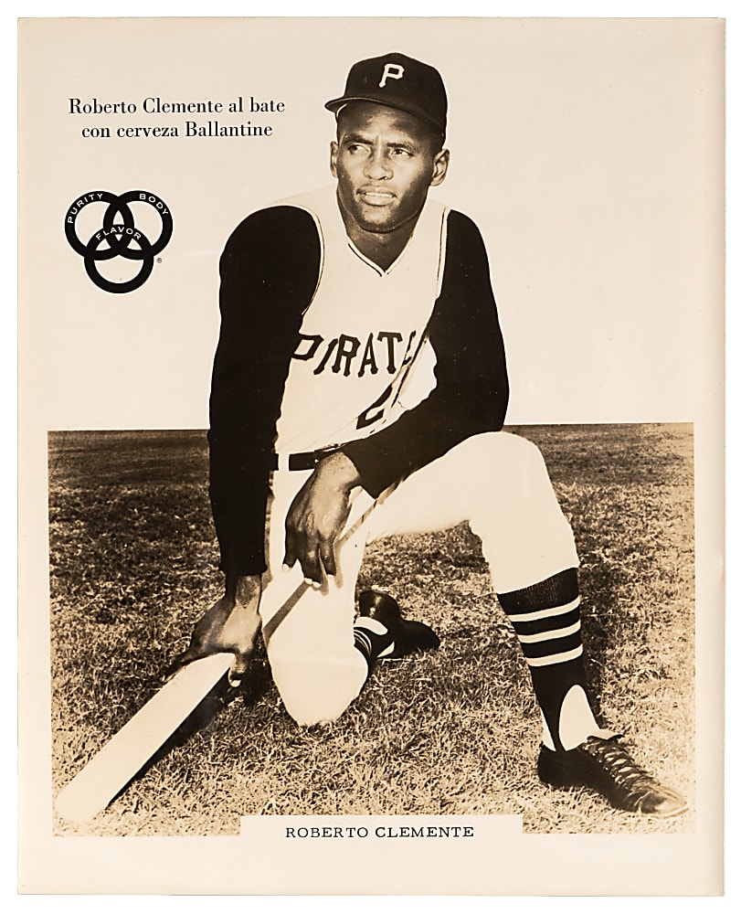 1950s Roberto Clemente Scarce Ballantine Beer Spanish Language Promotional Photograph