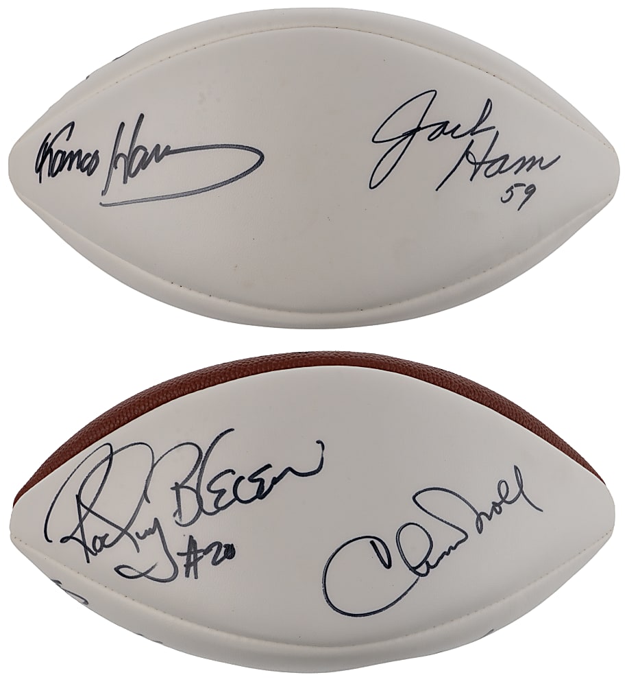 Multi-Signed Pittsburgh Steelers Hall of Famer Football with (4) Signatures Including Bleier, Ham, Harris & Noll - JSA