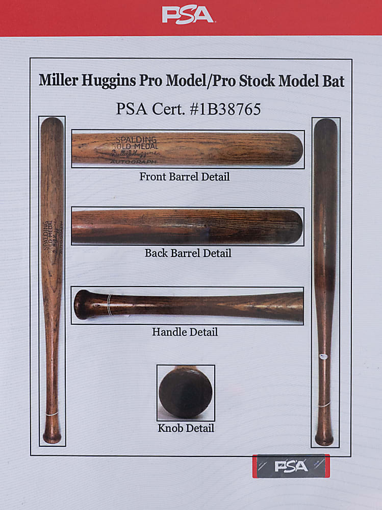 1908-1911 Miller Huggins Gold Medal Autograph Series Game Used Pro Model Bat PSA/DNA GU 6