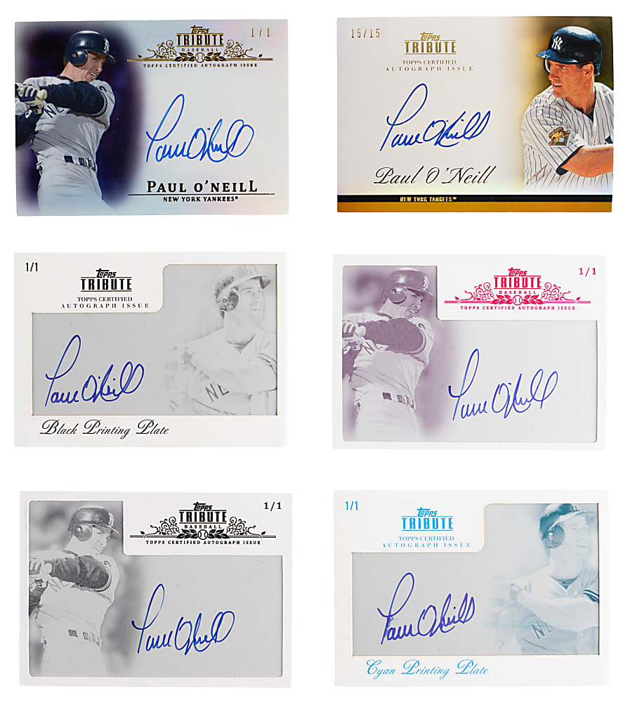 2012 & 2013 Topps Tribute Paul O'Neill Certified Autograph Collection (11) Different with (7) #1/1