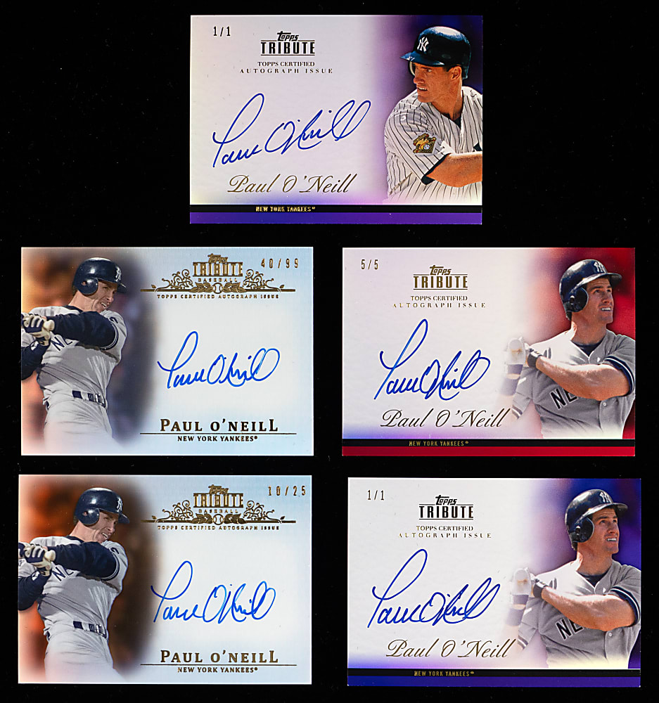 2012 & 2013 Topps Tribute Paul O'Neill Certified Autograph Collection (11) Different with (7) #1/1