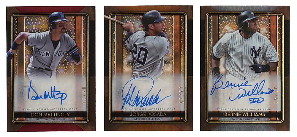 2020 Topps Tribute Iconic Perspectives Certified Autograph Collection (7) Different with (3) Posada, (3) B. Williams & Mattingly