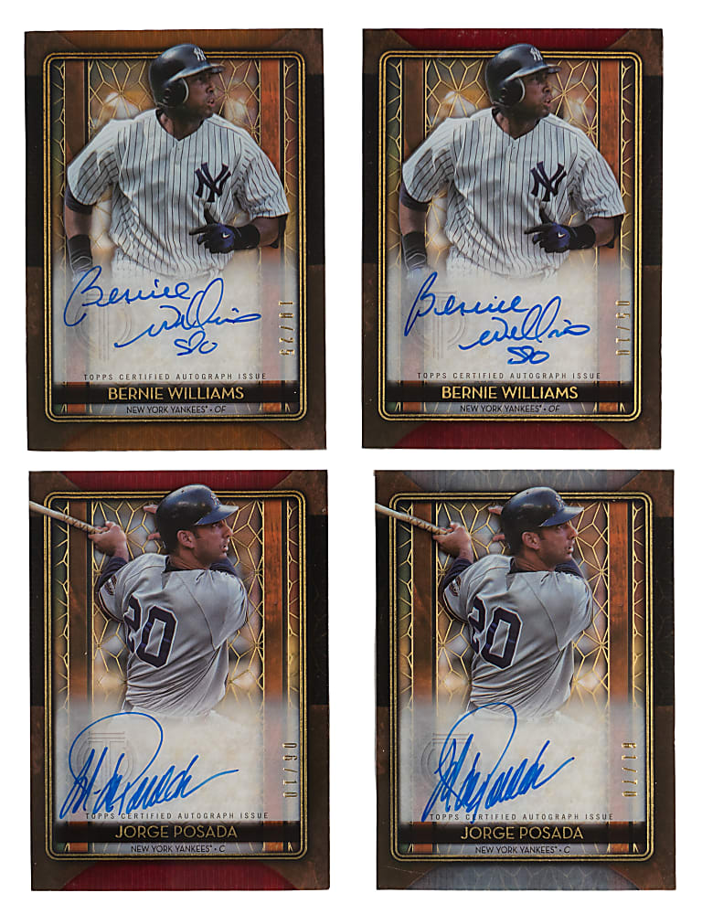 2020 Topps Tribute Iconic Perspectives Certified Autograph Collection (7) Different with (3) Posada, (3) B. Williams & Mattingly