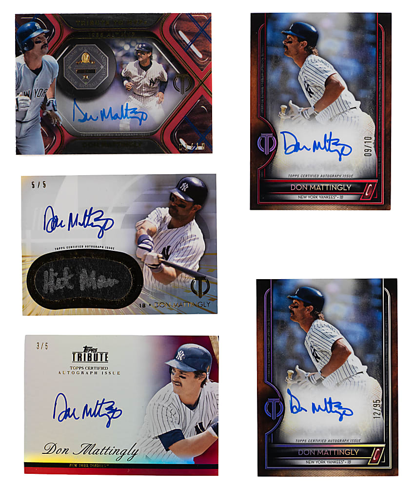 2013-2022 Topps Tribute Don Mattingly Certified Autograph Collection (5) Different with Low Numbers