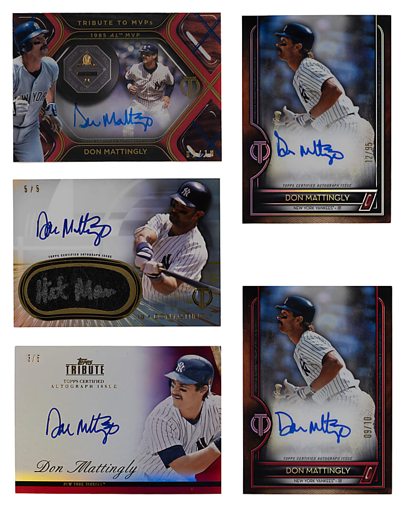 2013-2022 Topps Tribute Don Mattingly Certified Autograph Collection (5) Different with Low Numbers