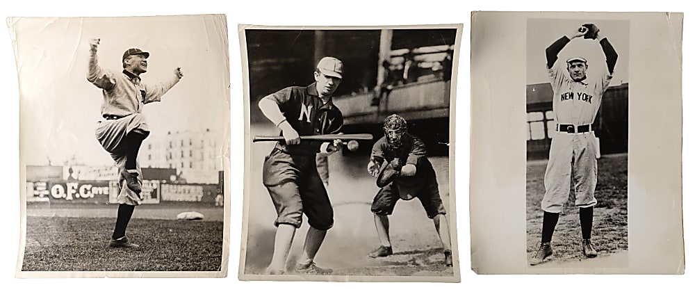 Vintage Type-II News Service Photographs Trio with Jennings, Keeler, Mathewson