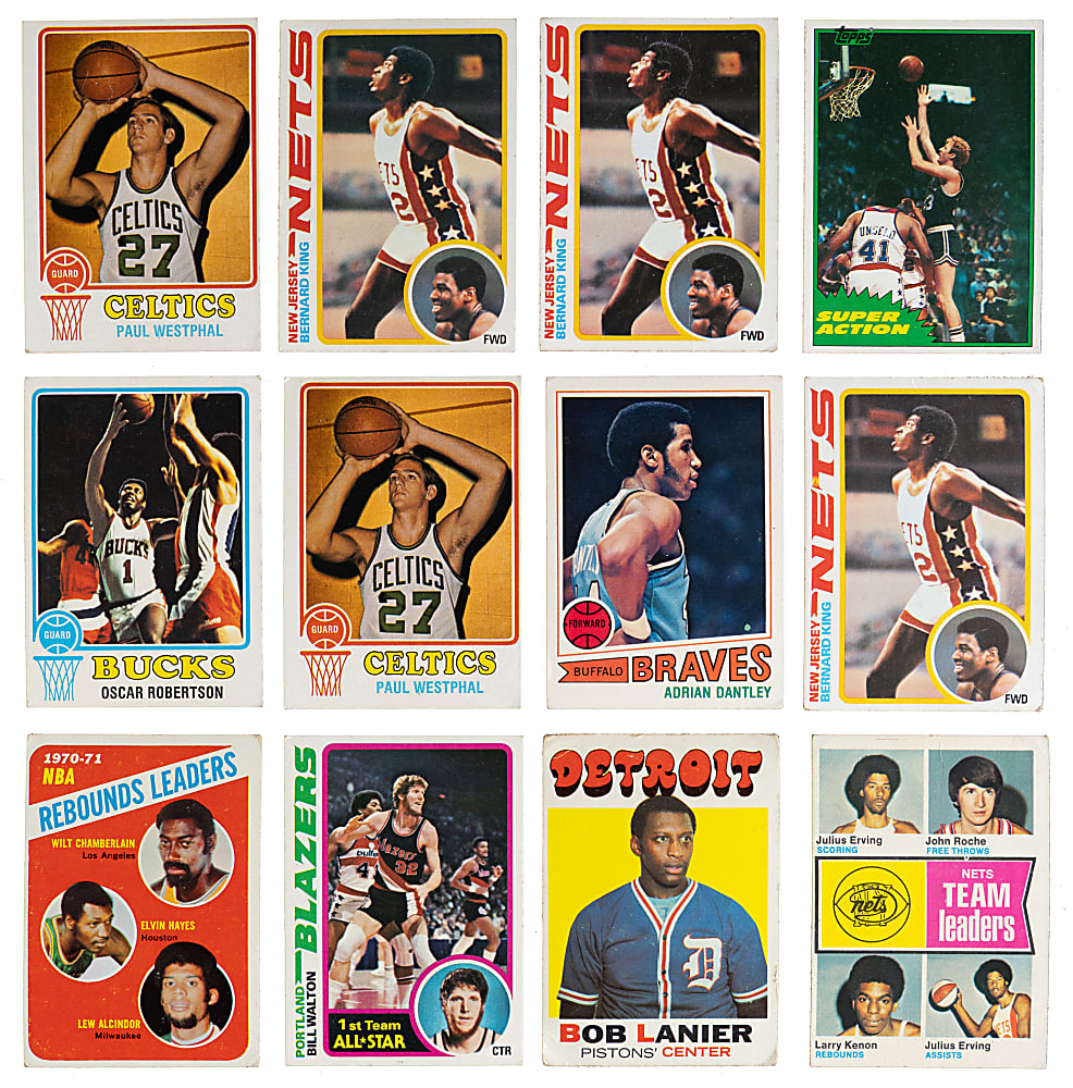 1971-1982 Basketball Hall of Fame & Star Card Collection (97) with Abdul-Jabbar, Chamberlain, Erving & Maravich