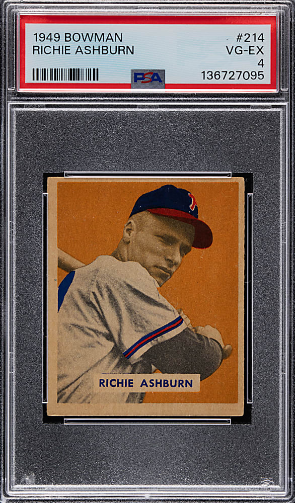 1949 Bowman #215 Richie Ashburn High Number PSA VG-EX 4