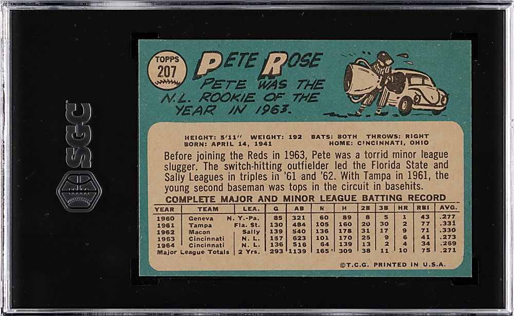 1965 Topps #207 Pete Rose SGC NM 7
