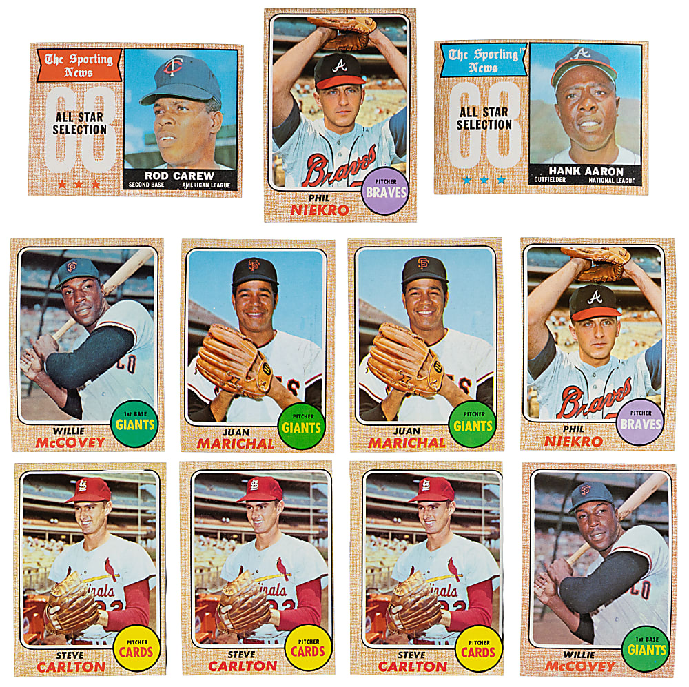 1968 Topps Singles Collection (421) with (40+) Hall of Famers Including (4) Aaron, Clemente & Mantle