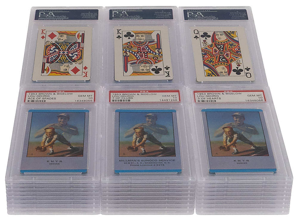 1953 Brown & Bigelow Lou Gehrig PSA GEM MINT 10 Complete Set (54)