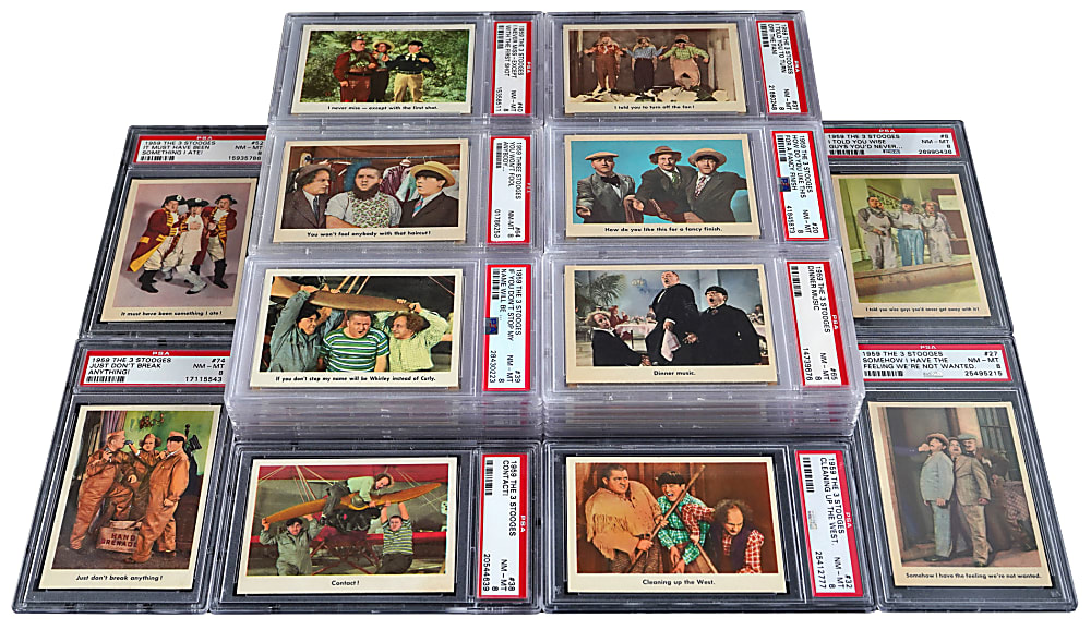 1959 Fleer The Three Stooges PSA NM-MT 8 Partial Set (48/96)