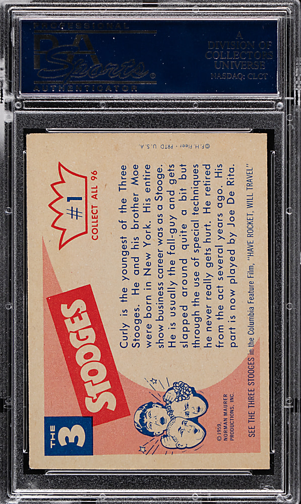 1959 Fleer The Three Stooges #1 Curly PSA EX-MT 6