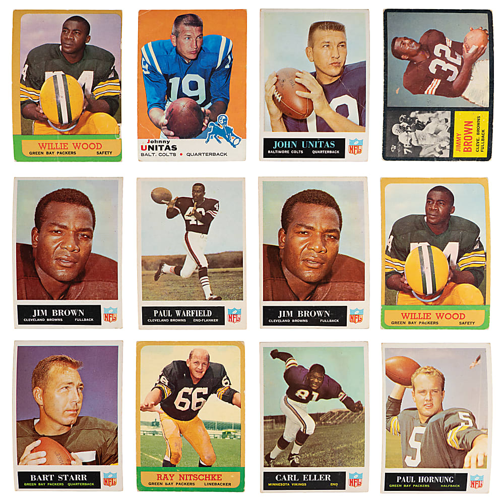 1960-1969 Football Collection (174) with (60+) Hall of Famers Including (3) Jim Brown