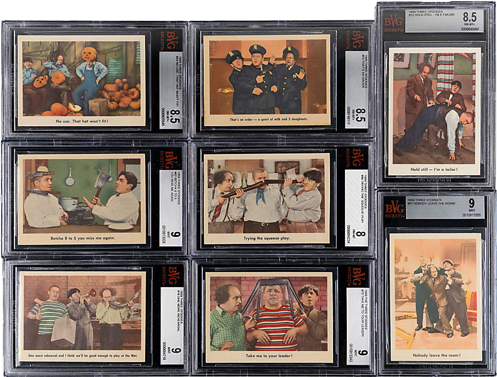 1959 Fleer The Three Stooges BVG Graded Starter Set (30/96) All NM-MT 8 & Better with (8) NM-MT+ 8.5 & (4) MINT 9