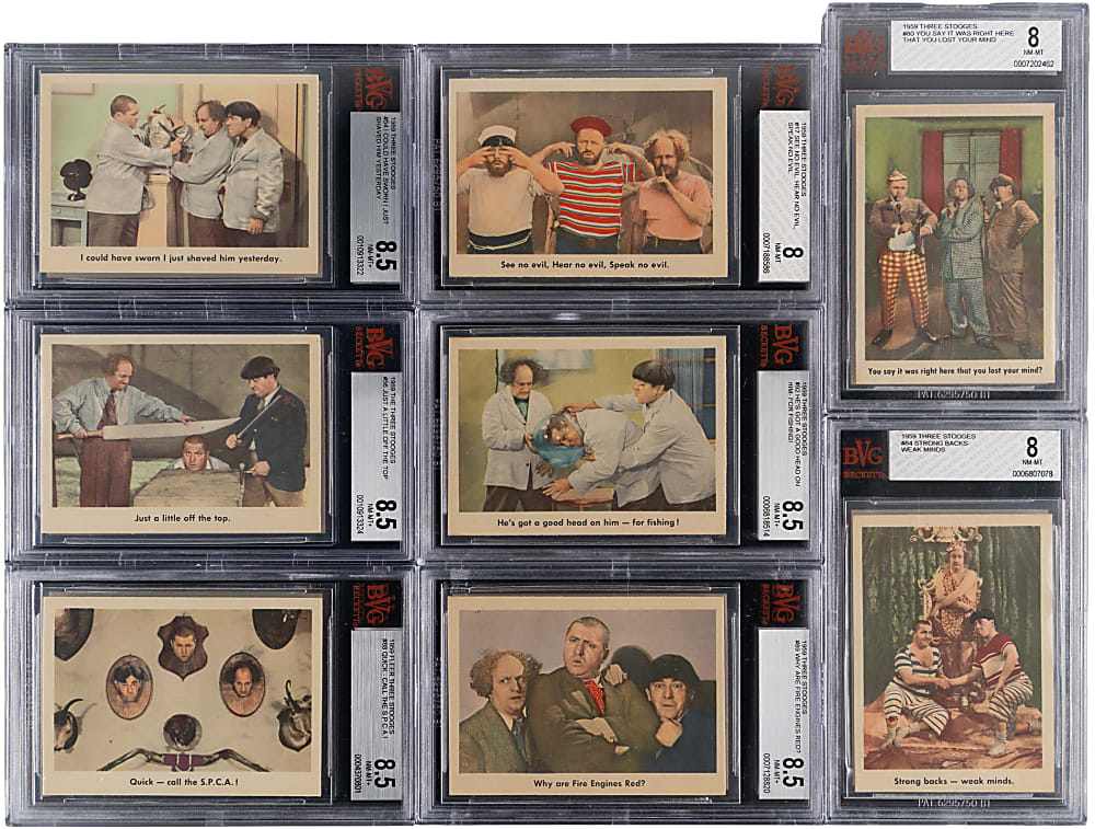 1959 Fleer The Three Stooges BVG Graded Starter Set (30/96) All NM-MT 8 & Better with (8) NM-MT+ 8.5 & (4) MINT 9