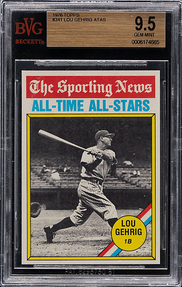 1976 Topps #341 Lou Gehrig All-Time All-Stars BVG GEM MINT 9.5