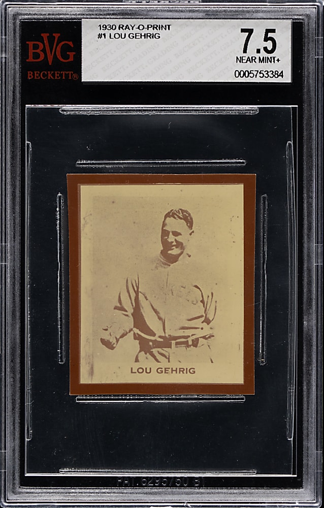 1930 Ray-O-Print #1 Lou Gehrig BVG NM+ 7.5