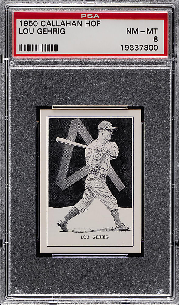 1950 Callahan Hall of Fame Lou Gehrig PSA NM-MT 8