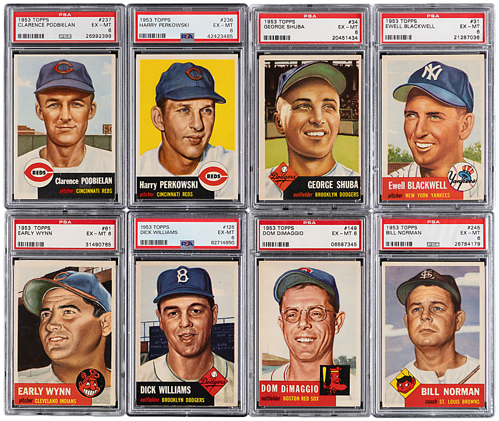 1953 Topps PSA EX-MT 6 Graded Starter Set (75)