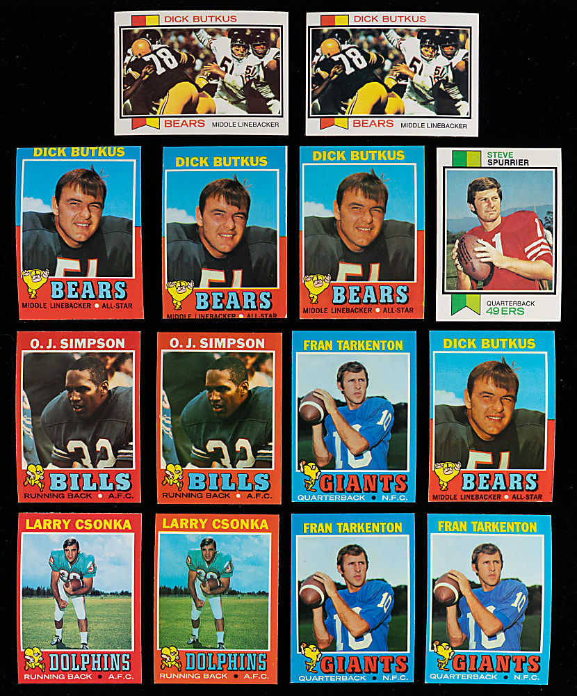 1970-1973 Topps Football Collection (1,250+) with (175+) Hall of Famers - Loaded!
