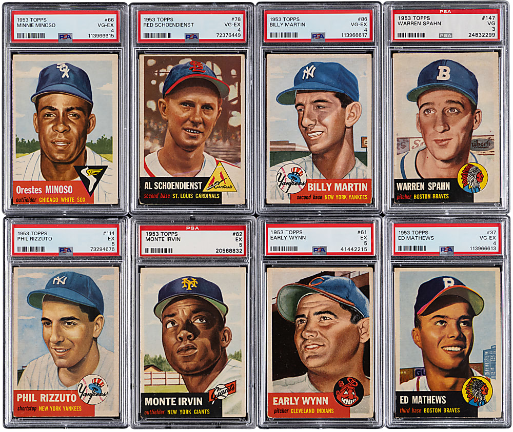 1953 Topps Hall of Fame & Star PSA Graded Collection (8)