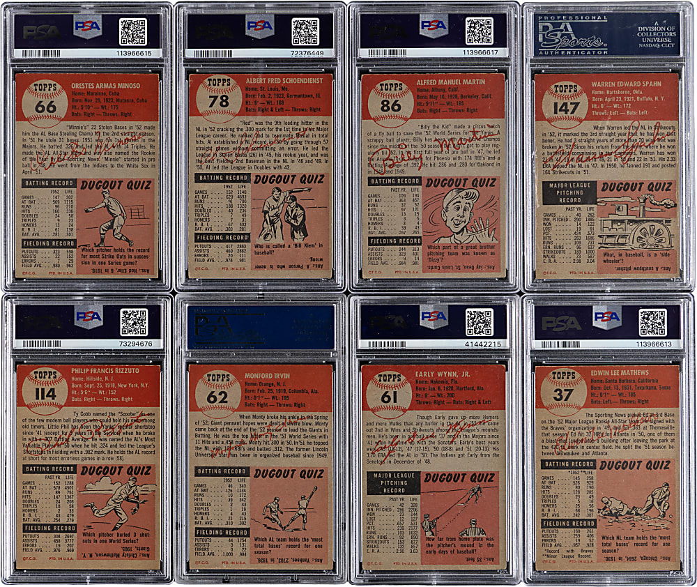 1953 Topps Hall of Fame & Star PSA Graded Collection (8)
