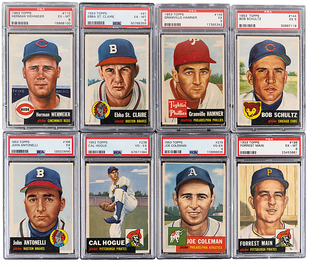 1953 Topps Graded Collection (24) with (3) High Numbers & Semi-Stars