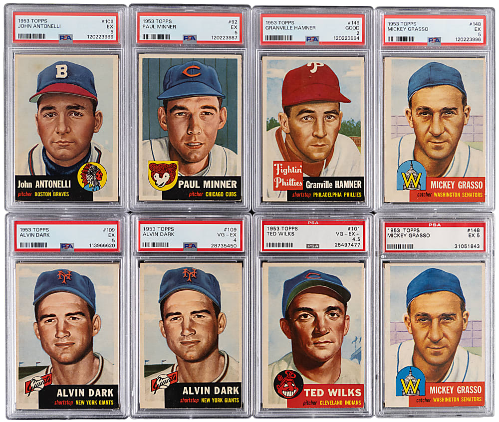 1953 Topps Graded Collection (24) with (3) High Numbers & Semi-Stars