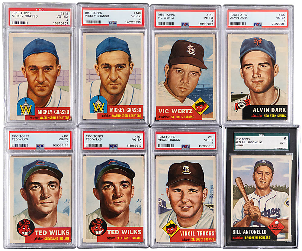 1953 Topps Graded Collection (24) with (3) High Numbers & Semi-Stars