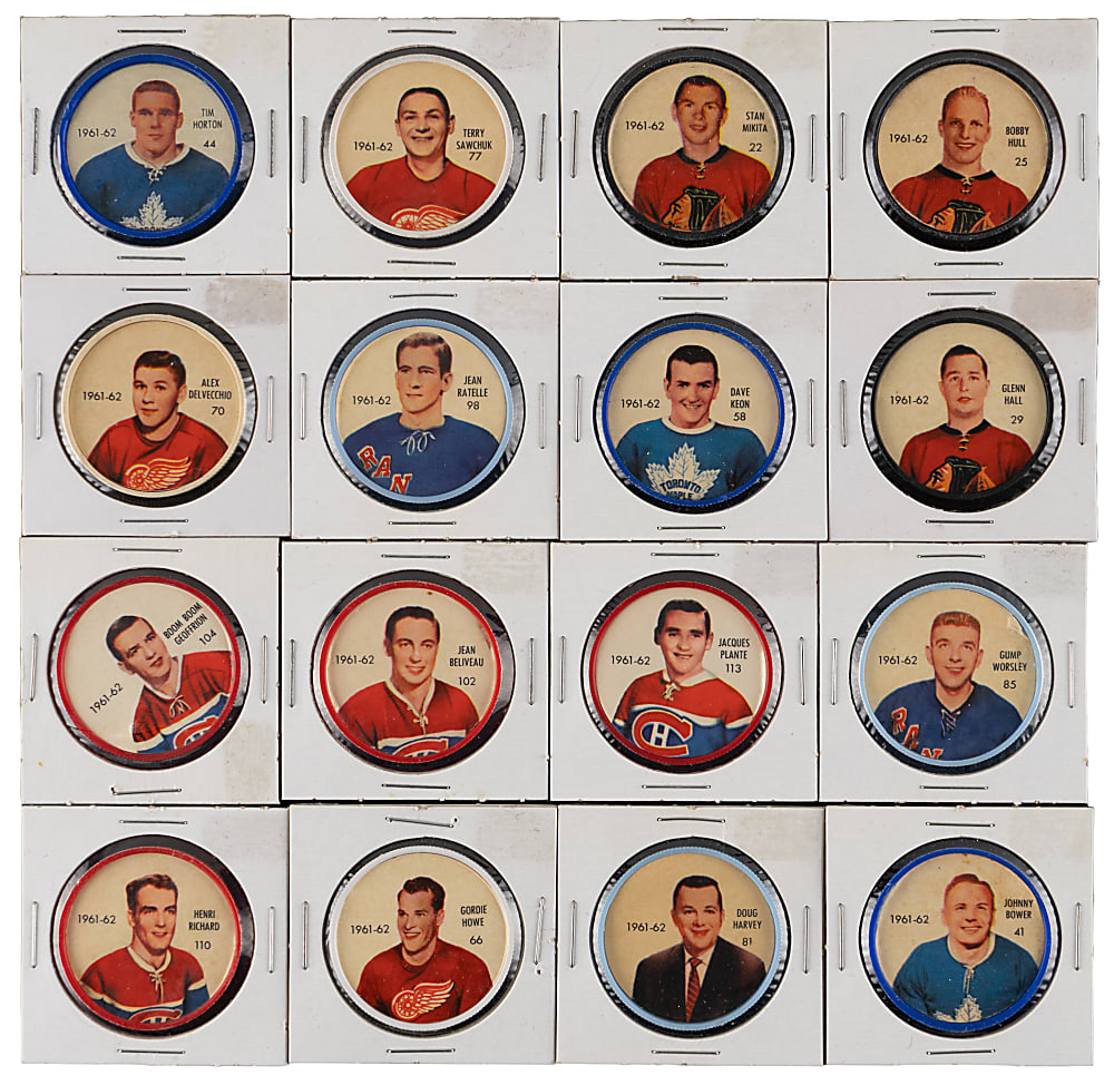 1961-1962 Shirriff-Salada Hockey Coins Complete Set (120) with Shields (6) Including (5) Different