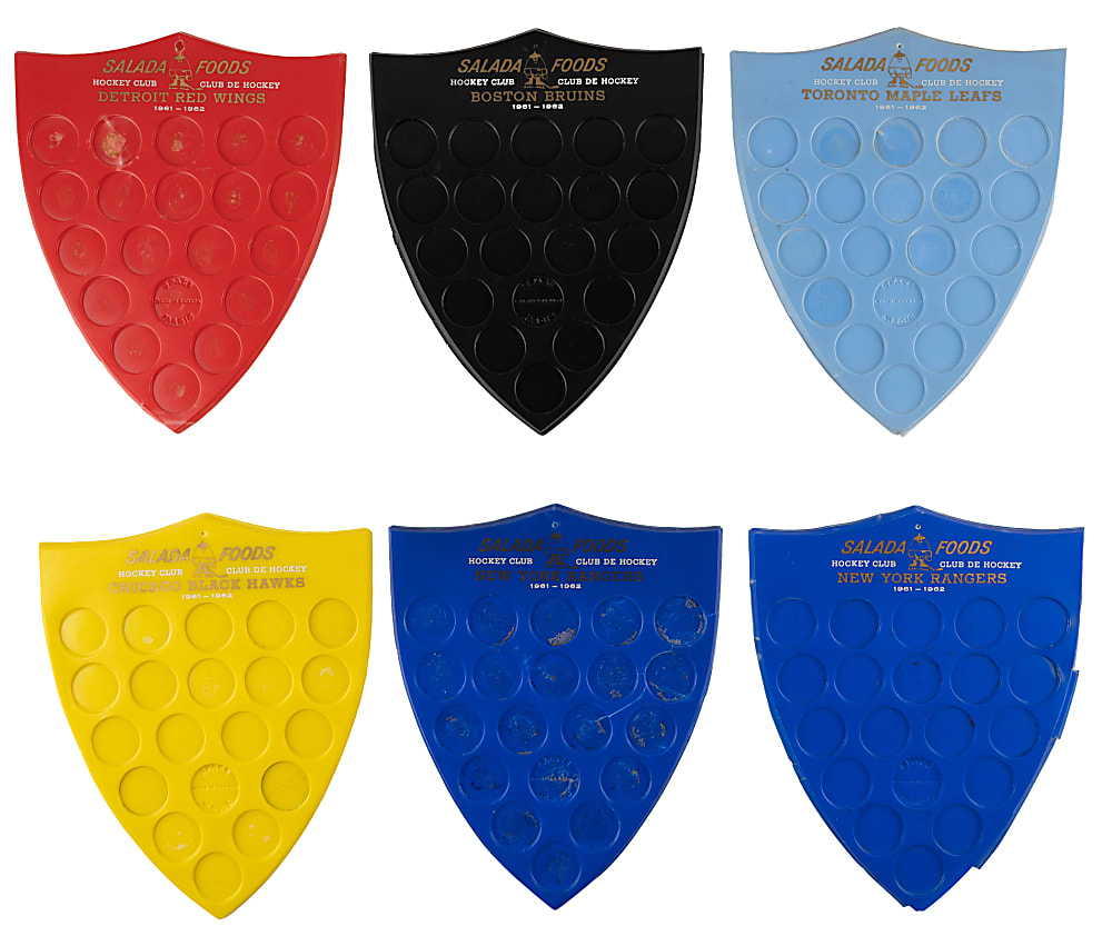 1961-1962 Shirriff-Salada Hockey Coins Complete Set (120) with Shields (6) Including (5) Different