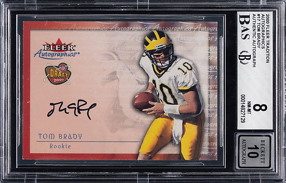 2000 Fleer Tradition Autographics #17 Tom Brady Rookie BGS NM-MT 8 with 10 Autograph Grade!