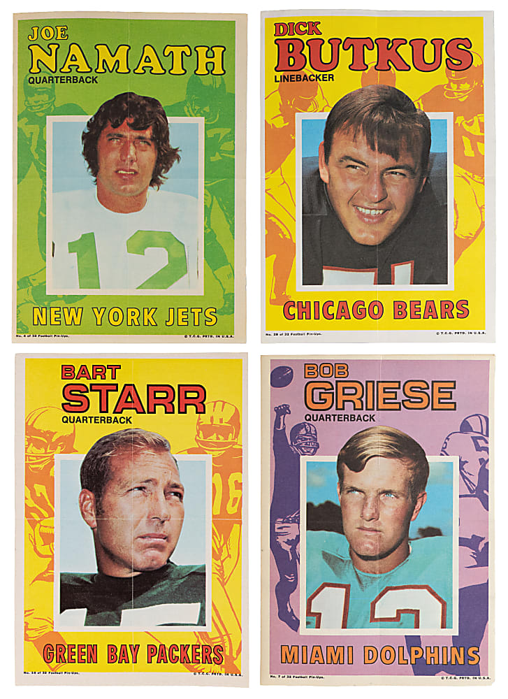 1968-1971 Topps Football High-Grade Insert Complete/Near Set Collection (6) with (200) Total Cards