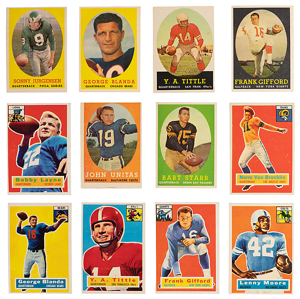 1956 & 1958 Topps Football Near Complete Set Pair Plus (2) Duplicates - (252) Total Cards
