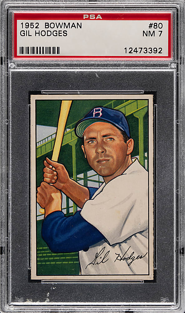 1952 Bowman #80 Gil Hodges PSA NM 7