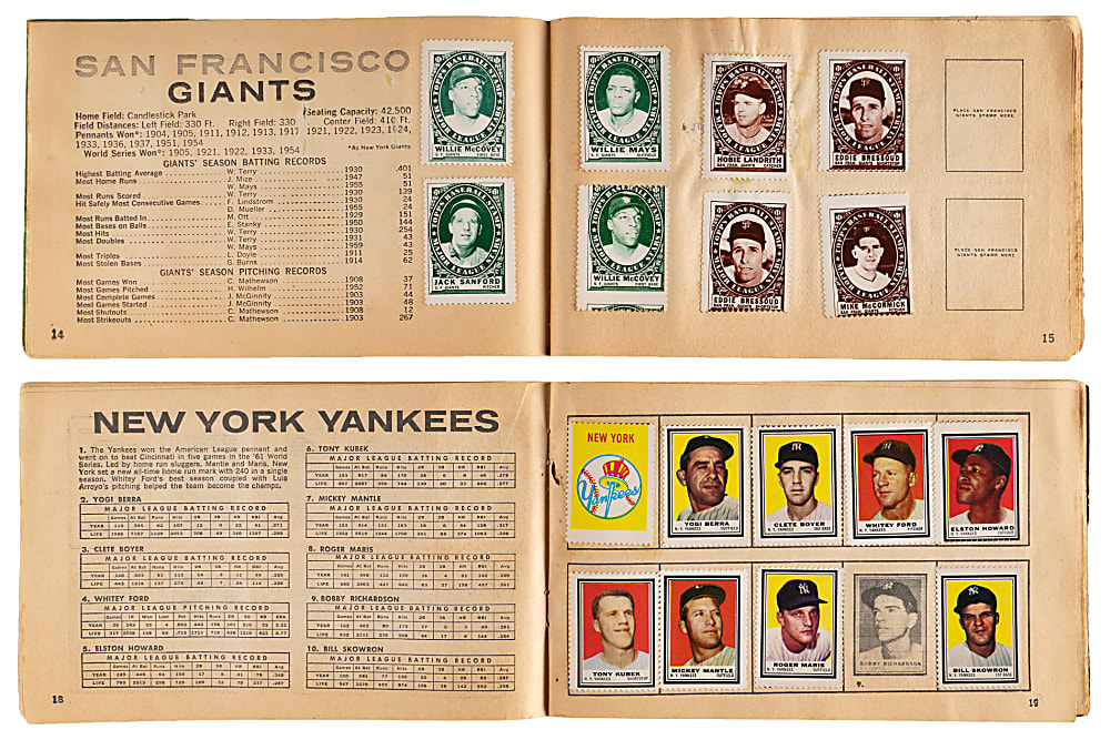 1961 & 1962 Topps Stamps Collection with (336) Total Stamps Plus Both Albums
