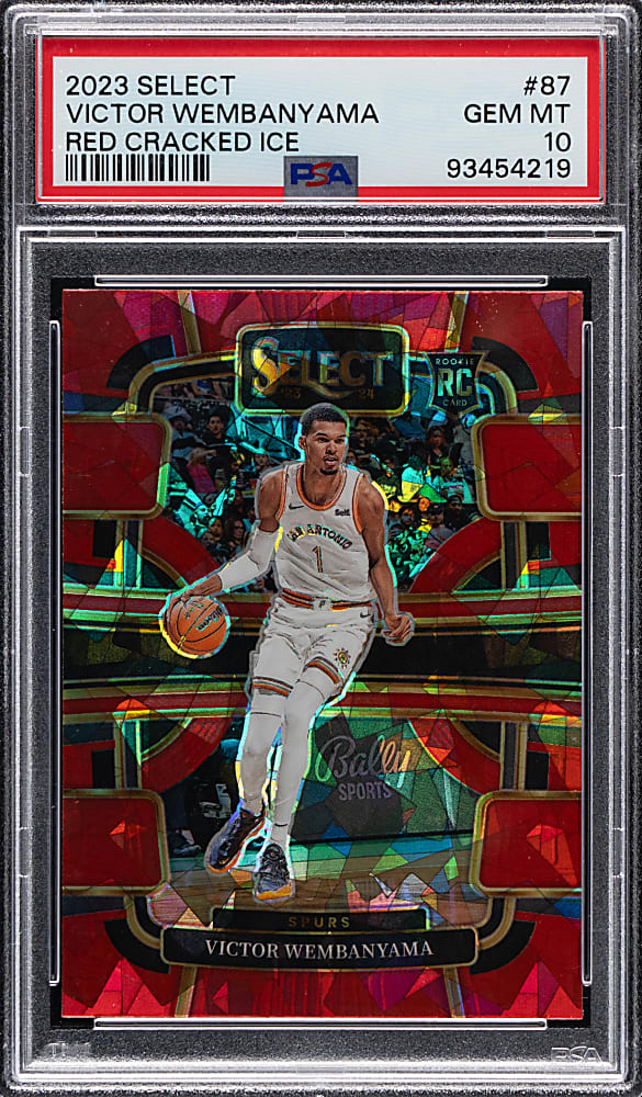 2023-2024 Panini Select Basketball #87 Victor Wembanyama Rookie Red Cracked PSA GEM MINT 10