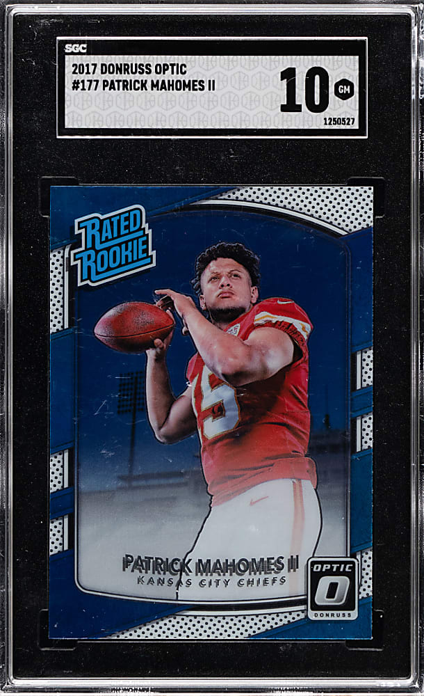 2017 Donruss Optic Football #177 Patrick Mahomes II Rookie SGC GEM MINT 10