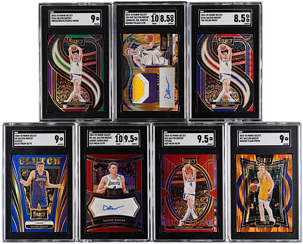 2024 Panini Select Basketball SGC Graded Dalton Knecht Rookie Collection (7) with (2) Autographed